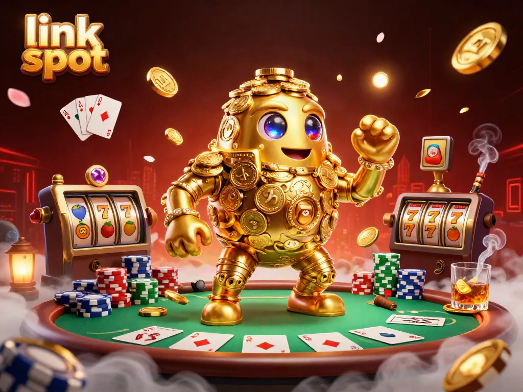 Engage in thrilling gaming dynamics with the link slot in a vibrant casino scene.