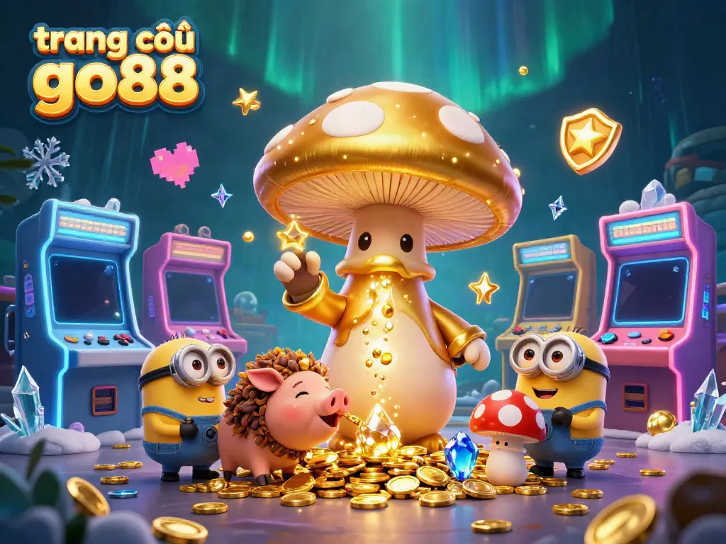 Experience the excitement at trang chủ go88 with a magical scene featuring a wizard and treasure in a lively casino setting.