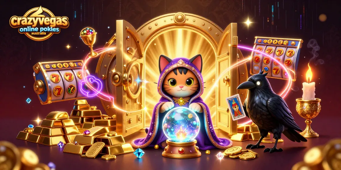 Experience crazyvegas online pokies australia with vibrant slots and treasures in an enchanting 3D gaming scene.