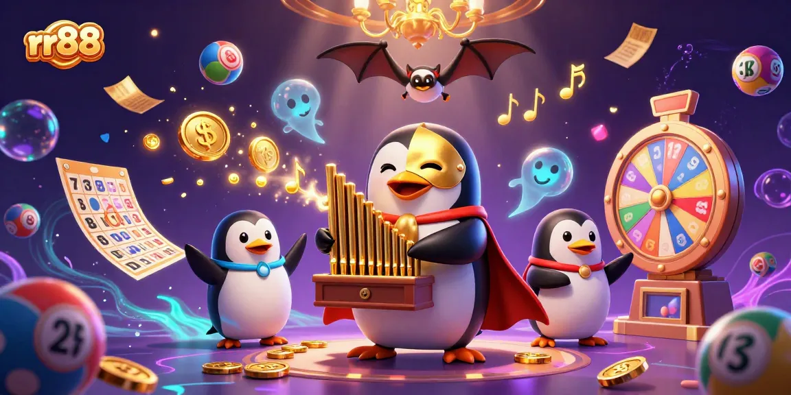 Experience the thrill at rr88 with lively lottery balls and a stunning 3D casino scene.