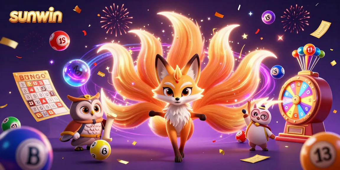 Experience thrilling gameplay with sunwin in a vibrant 3D casino illustration featuring lucky symbols and energetic characters.