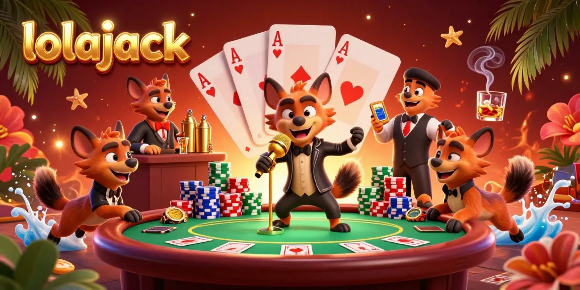 Players enjoy a lively atmosphere as hyenas run a comedy casino club featuring lolajack games and vibrant visuals.